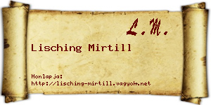 Lisching Mirtill névjegykártya