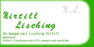 mirtill lisching business card
